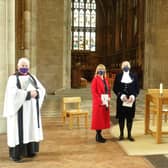 Left to right: The Rev Dr Vaughan Roberts, Anne Greenwell, Joe Greenwell, the High Sheriff of Warwickshire The Right Rev John Stroyan, Bishop of Warwick. Photo supplied