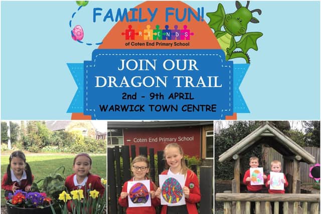 The Friends of Coten End Primary School have organised a 'dragon egg trail' around the town. Photos supplied