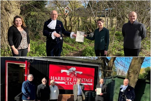 Two organisations in Harbury have been presented with an award by the High Sheriff of Warwickshire