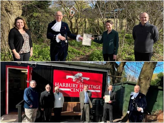 Two organisations in Harbury have been presented with an award by the High Sheriff of Warwickshire