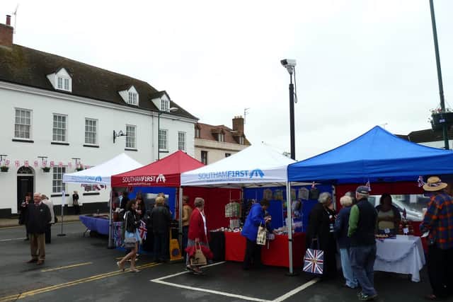 Southam First has had its gazebos -  like these ones pictured - stolen.