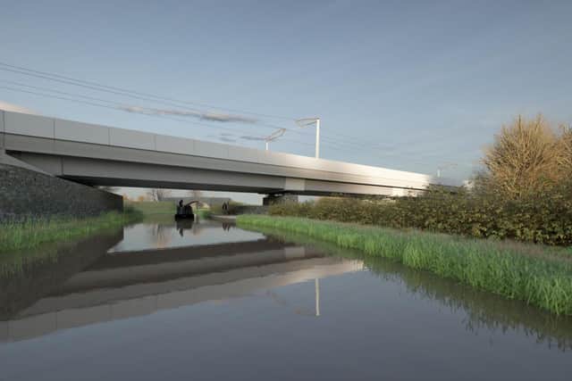 Artist's impression of the Oxford Canal Viaduct by Moxon Architects © HS2 Ltd