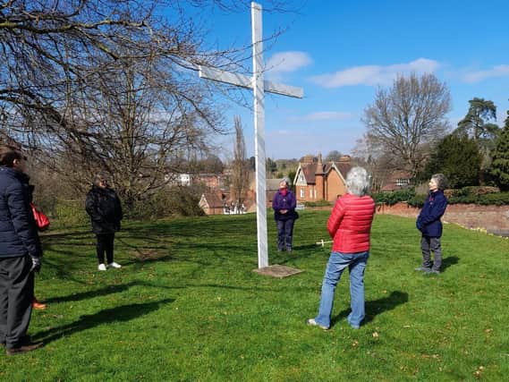 Groups of six people from St John’s Church undertook a prayer vigil at the foot of the Cross. Photo supplied