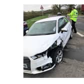 The crash happened at about 8.10am on the A426 Lutterworth Road near the village of Dunton Bassett as overnight temperatures plunged below zero.