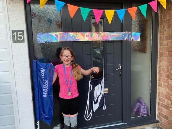 Maisie Lee from Warwick has completed her 'March Madness Challenge'. Photo supplied