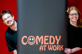 Anne Docherty and Mark Hinds from Warwick, are the creative minds behind Comedy at Work. Photo by jane@janusphotography.co.uk