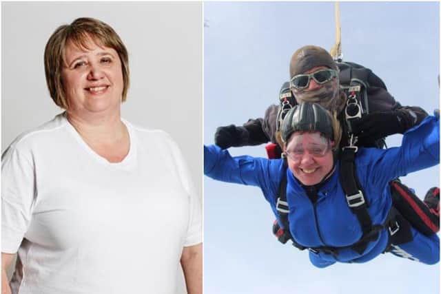 Debbie White, who has previously taken on a skydive for charity, will now be taking on a zip wire challenge. Photos supplied.