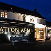 The Hatton Arms at night.