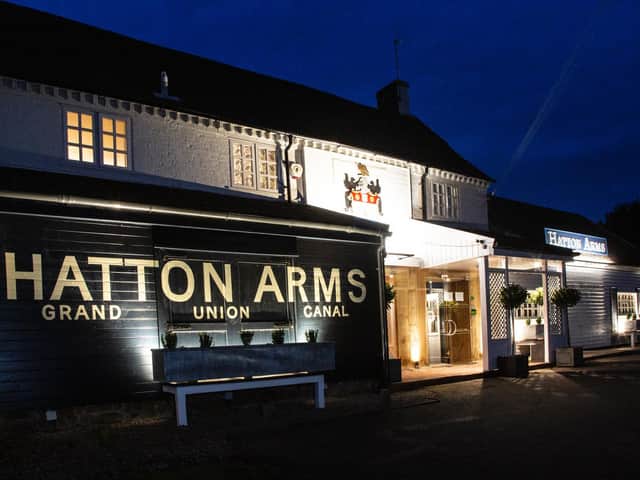 The Hatton Arms at night.