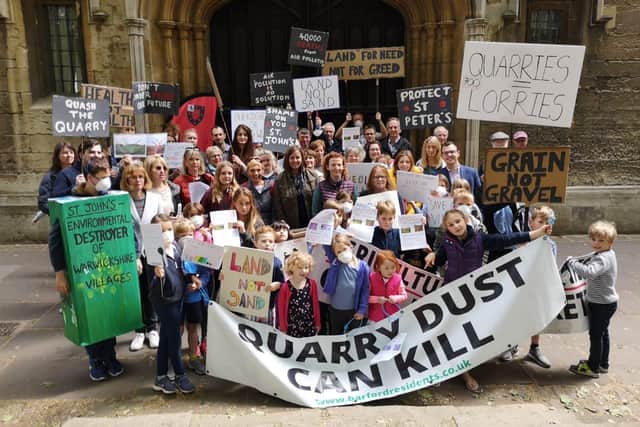 Barford residents have been protesting plans for a minerals quarry near their village. Photo submitted.