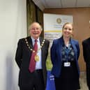 Cllr George Illingworth, chairman of Warwick District Council, Sarah Brown marketing manager at Warwick Castle and Norman Byrne, President of the Rotary Club of Warwick Avon. Photo by Sarah Hill at Gecko Photography.