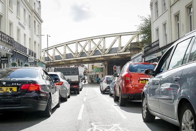 Bath Street in Leamington is a pollution hotspot due to traffic congestion.