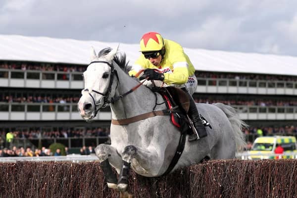 Politologue and Harry Skelton jump the last on their way to winning the Betway Queen Mother Champion Chase