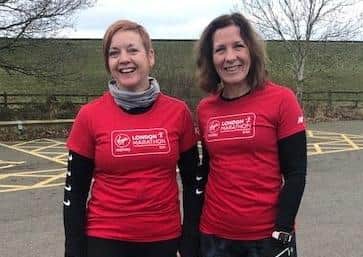 Nicki Curwood, left, is running London for charity alongside her friend Rachel Stinton