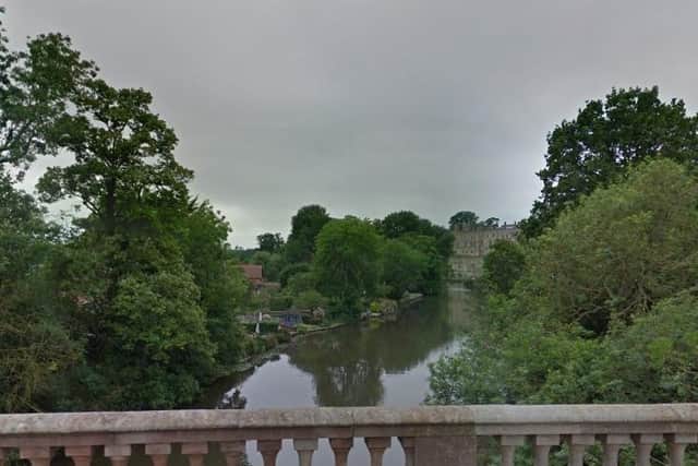 The view from Castle Bridge looking towards Warwick Castle. Photo by Google Street View