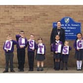 Our Lady and St Teresa's pupils celebrate the primary school's 'good' Ofsted report with headteacher Suzie Wilson
