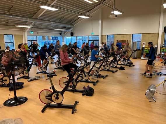 A Harborough district sports complex hosted the Big Indoor Bike Ride fundraising spectacular for the fourth year running.