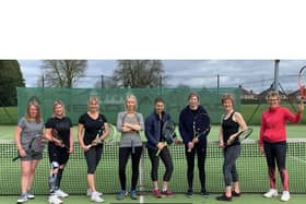 Tennis players at their fundraising session for Sport Relief