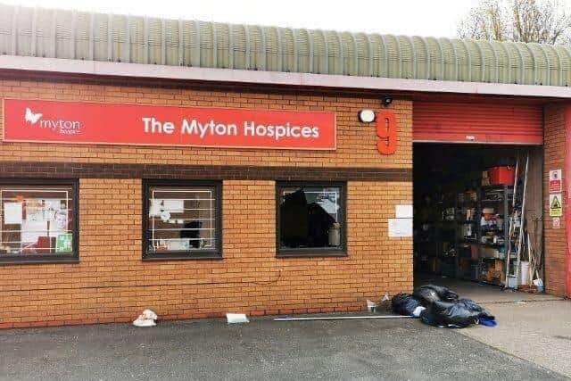 Thieves targeted Myton Hospices' distribution centre in Coventry. Photo supplied