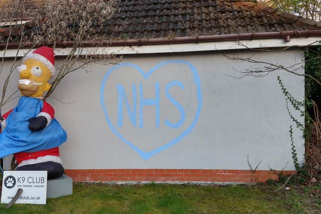 Hatton Park's famous Santa Homer Simpson has joined in with the thanks to the NHS.