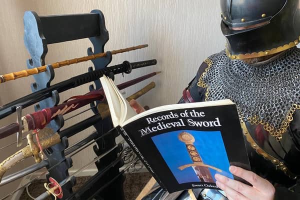 Sir Jay of Warwick reading during lockdown. Photo supplied