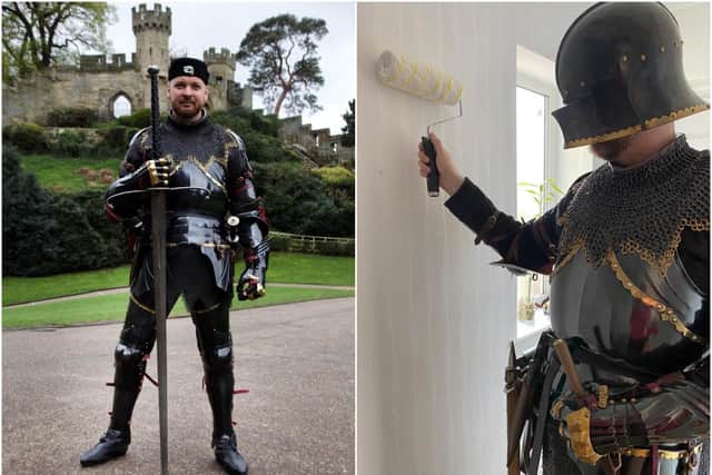 Sir Jay of Warwick has swapped Warwick Castle for his own home during the lockdown. Photos submitted
