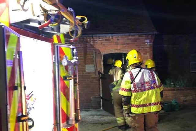 Fire crews from Kenilworth and Leamington were called out to a fire at a stables. Photo by Kenilworth Fire Station