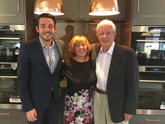 From right to left: Danny MacCormack, founder of Modern Homes in 1968 his daughter Tina Riley and grandson Dan Riley.