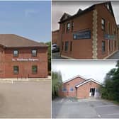 Left to right: St Wulfstan Surgery in Southam, Sherbourne Medical Centre in Leamington and Budbrooke Medical Centre. Photos by Google Street View.