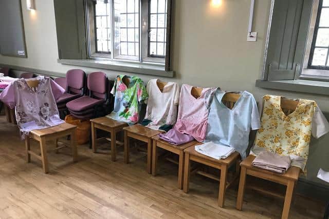 Scrubs made by volunteers with the Ratley Scrubs Club