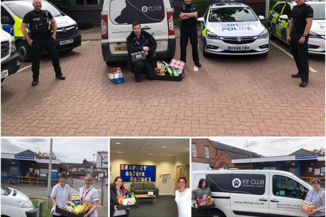 The K9 Club dropping donations to key workers and those working on the frontline. Photos supplied