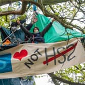 HS2 protesters staying in treehouses at Crackley Woods near Kenilworth.