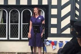 Kissing it Better singer Victoria singing to the Brethren at the Lord Leycester Hospital. Photo supplied