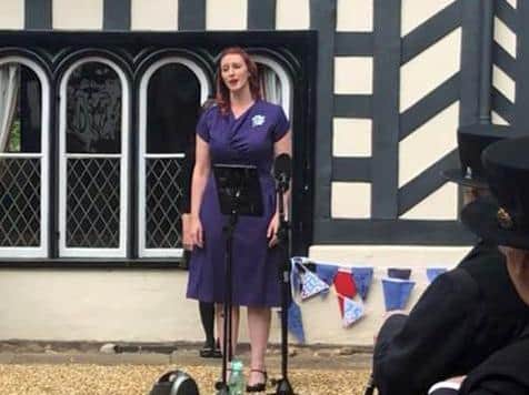 Kissing it Better singer Victoria singing to the Brethren at the Lord Leycester Hospital. Photo supplied