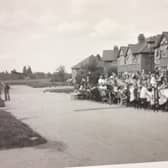 The VE Day street party celebrations in Lime Avenue in Lillington in 1945. Photo supplied by Robert Barnes