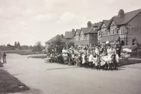 The VE Day street party celebrations in Lime Avenue in Lillington in 1945. Photo supplied by Robert Barnes