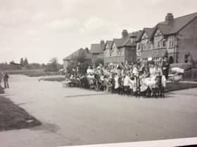 The VE Day street party celebrations in Lime Avenue in Lillington in 1945. Photo supplied by Robert Barnes
