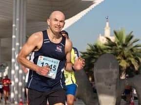 Simon Perkin running for Team GB and NI at the World Transplant Games in Malaga. Photo supplied