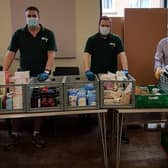 Matt Western (right|), the Warwick and Leamington Member of Parliament visited the Warwick District foodbank to lend a hand to the volunteers who are continuing to provide food parcels to those in the community who are in desperate need.