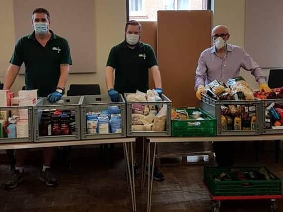 Matt Western (right|), the Warwick and Leamington Member of Parliament visited the Warwick District foodbank to lend a hand to the volunteers who are continuing to provide food parcels to those in the community who are in desperate need.
