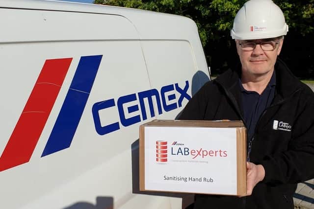 Cemex is making hand sanitiser from its National Technical Centre in Southam.