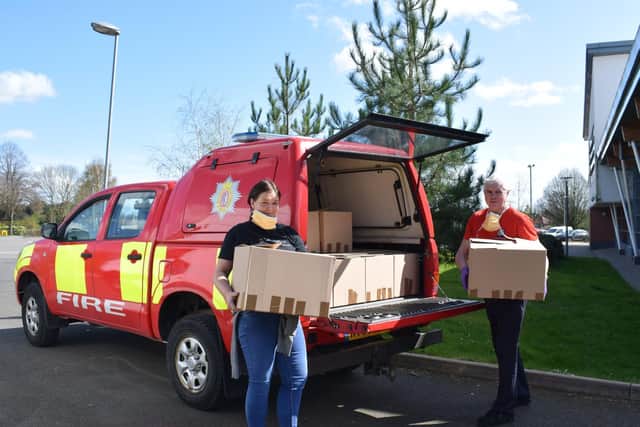 Warwickshire County Councils Fire and Rescue Service has been handing out food parcels to vulnerable people.