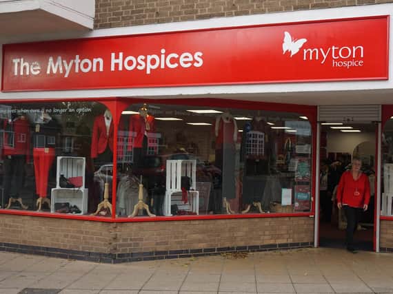 Mytons charity shop in Warwick will be the first to reopen since March (photo taken before lockdown - social distancing measures have since been implemented).