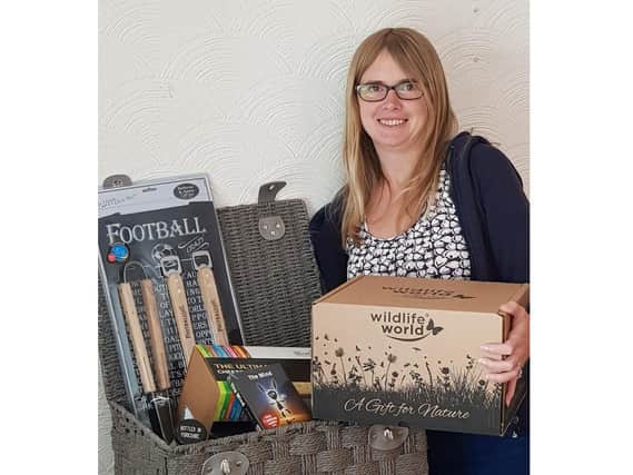 Katie Simmonds with the hamper from Peach Perfect.