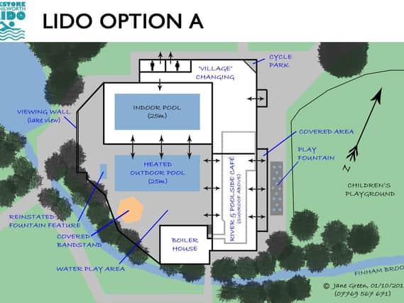 One of the plans of The Restore Kenilworth Lido group's campaign.