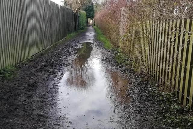 Work looks set to start next week on raising, resurfacing and widening flood-prone footpaths in and around Whinfield Recreation Ground. Photo courtesy of Rugby Borough Council.