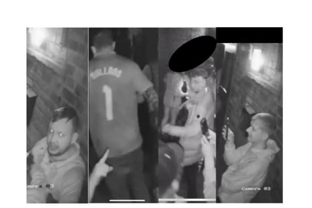 Police in Leamington have issued CCTV images of three men they want to speak to following an alleged incident of violent disorder at a bar in Leamington. The two photos on the left are of the same person.