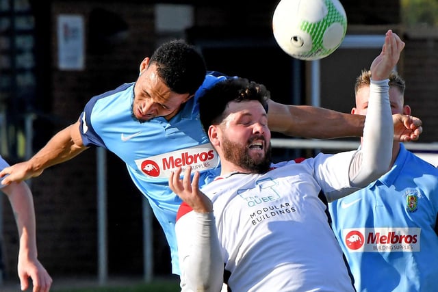 Omar Recci in defence   PICTURES BY MARTIN PULLEY