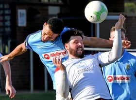 Omar Recci in defence   PICTURES BY MARTIN PULLEY