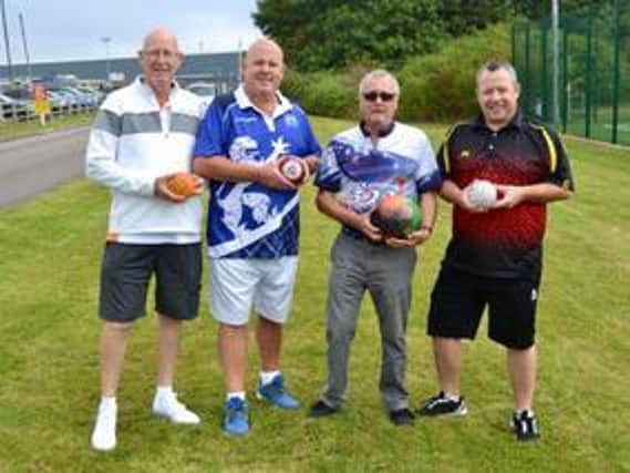 Keen to encourage newcomers to try bowls  - Phil Bale (Grange), Alex Marshall, Martin Webster and David Bolt